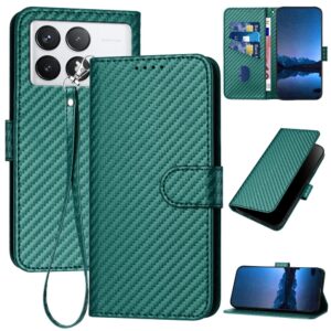 Tel1 Xiaomi Poco X6 Pro 5G Carbon Fiber Magnetic Buckle Θήκη Βιβλίο - Green