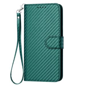 Tel1 Xiaomi Poco X6 Pro 5G Carbon Fiber Magnetic Buckle Θήκη Βιβλίο - Green
