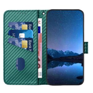 Tel1 Xiaomi Poco X6 Pro 5G Carbon Fiber Magnetic Buckle Θήκη Βιβλίο - Green