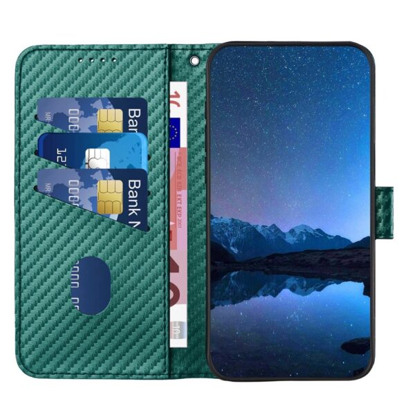 Tel1 Xiaomi Poco X6 Pro 5G Carbon Fiber Magnetic Buckle Θήκη Βιβλίο - Green