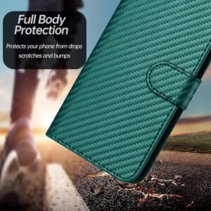 Tel1 Xiaomi Poco X6 Pro 5G Carbon Fiber Magnetic Buckle Θήκη Βιβλίο - Green