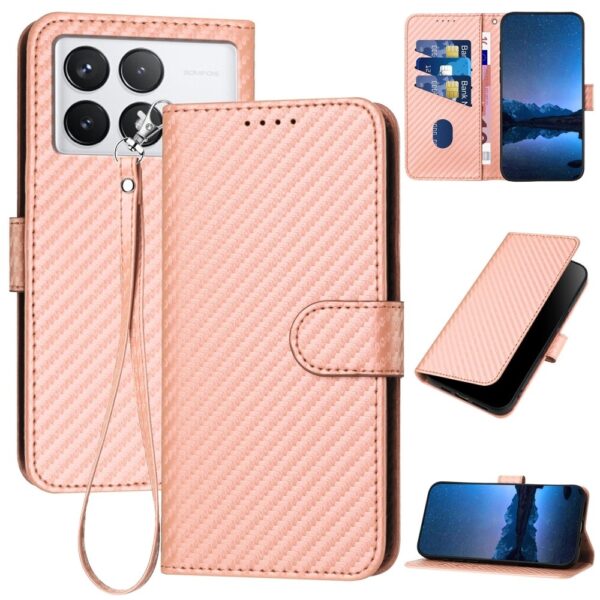 Tel1 Xiaomi Poco X6 Pro 5G Carbon Fiber Magnetic Buckle Θήκη Βιβλίο - Pink Tel1 Xiaomi Poco X6 Pro 5G Carbon Fiber Magnetic Buckle Θήκη Βιβλίο - Pink