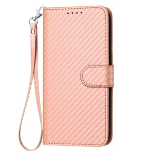 Tel1 Xiaomi Poco X6 Pro 5G Carbon Fiber Magnetic Buckle Θήκη Βιβλίο - Pink