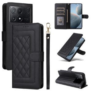 Tel1 Xiaomi Poco X6 Pro 5G Diamond Lattice Flip Θήκη Βιβλίο - Black