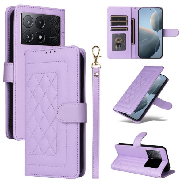 Tel1 Xiaomi Poco X6 Pro 5G Diamond Lattice Flip Θήκη Βιβλίο - Purple