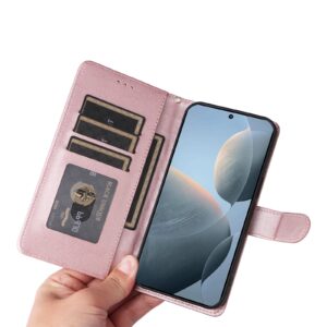 Tel1 Xiaomi Poco X6 Pro 5G Diamond Lattice Flip Θήκη Βιβλίο - Rose Gold