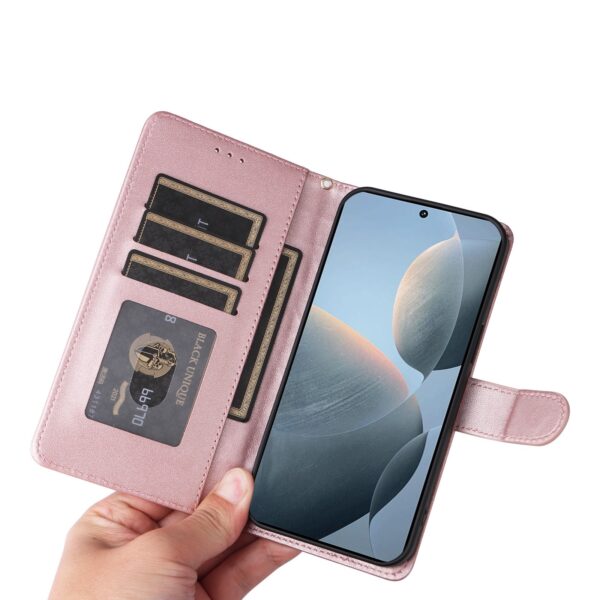 Tel1 Xiaomi Poco X6 Pro 5G Diamond Lattice Flip Θήκη Βιβλίο - Rose Gold