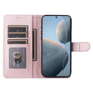 Tel1 Xiaomi Poco X6 Pro 5G Diamond Lattice Flip Θήκη Βιβλίο - Rose Gold
