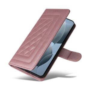 Tel1 Xiaomi Poco X6 Pro 5G Diamond Lattice Flip Θήκη Βιβλίο - Rose Gold