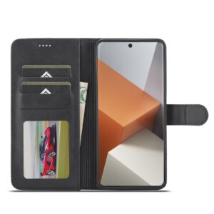 LC.IMEEKE Xiaomi Redmi Note 13 Pro Plus 5G Calf Texture Θήκη Βιβλίο - Black