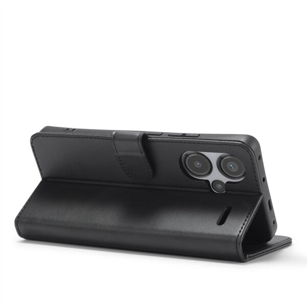 LC.IMEEKE Xiaomi Redmi Note 13 Pro Plus 5G Calf Texture Θήκη Βιβλίο - Black