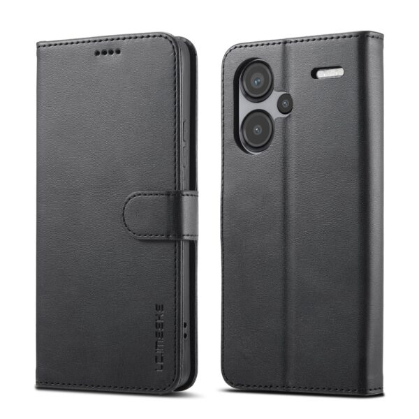 LC.IMEEKE Xiaomi Redmi Note 13 Pro Plus 5G Calf Texture Θήκη Βιβλίο - Black