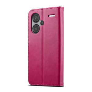 LC.IMEEKE Xiaomi Redmi Note 13 Pro Plus 5G Calf Texture Θήκη Βιβλίο - Fuchsia