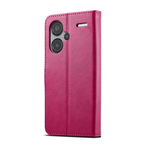 LC.IMEEKE Xiaomi Redmi Note 13 Pro Plus 5G Calf Texture Θήκη Βιβλίο - Fuchsia