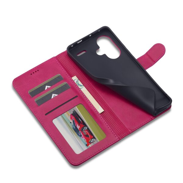 LC.IMEEKE Xiaomi Redmi Note 13 Pro Plus 5G Calf Texture Θήκη Βιβλίο - Fuchsia