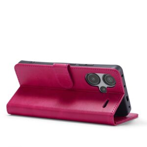 LC.IMEEKE Xiaomi Redmi Note 13 Pro Plus 5G Calf Texture Θήκη Βιβλίο - Fuchsia