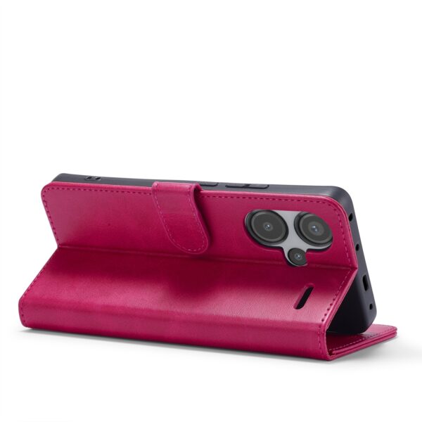 LC.IMEEKE Xiaomi Redmi Note 13 Pro Plus 5G Calf Texture Θήκη Βιβλίο - Fuchsia