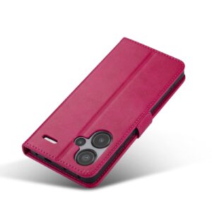 LC.IMEEKE Xiaomi Redmi Note 13 Pro Plus 5G Calf Texture Θήκη Βιβλίο - Fuchsia
