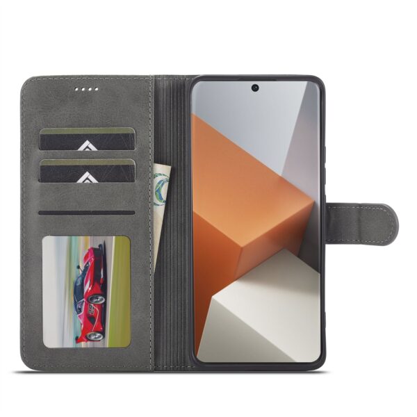 LC.IMEEKE Xiaomi Redmi Note 13 Pro Plus 5G Calf Texture Θήκη Βιβλίο - Grey