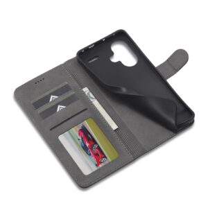 LC.IMEEKE Xiaomi Redmi Note 13 Pro Plus 5G Calf Texture Θήκη Βιβλίο - Grey