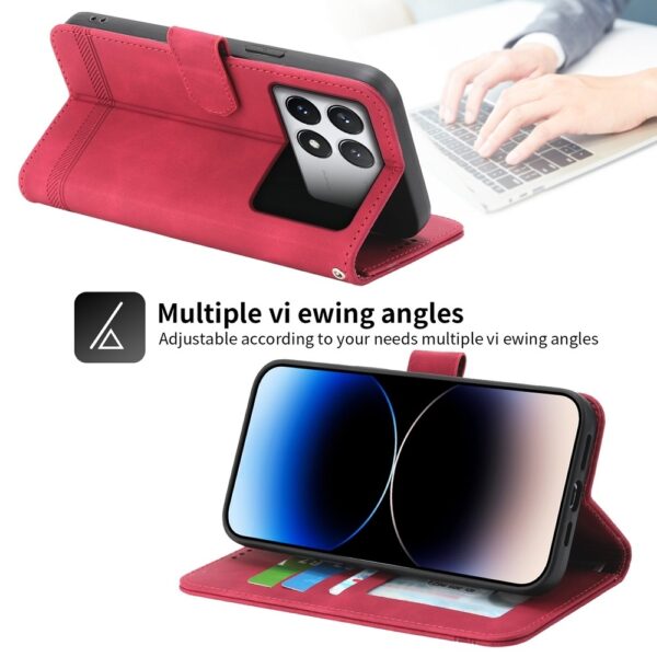 Tel1 Xiaomi Poco X6 Pro 5G Dierfeng Dream Line Θήκη Βιβλίο - Red