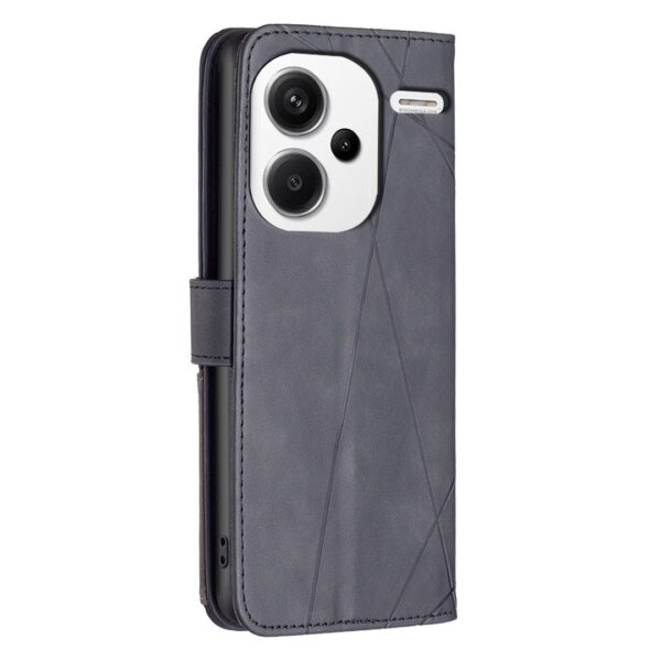 Tel1 Xiaomi Redmi Note 13 Pro Plus 5G Magnetic Buckle Rhombus Texture Θήκη Βιβλίο - Black
