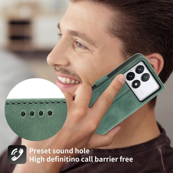 Tel1 Xiaomi Poco X6 Pro 5G Dierfeng Dream Line Θήκη Βιβλίο - Green