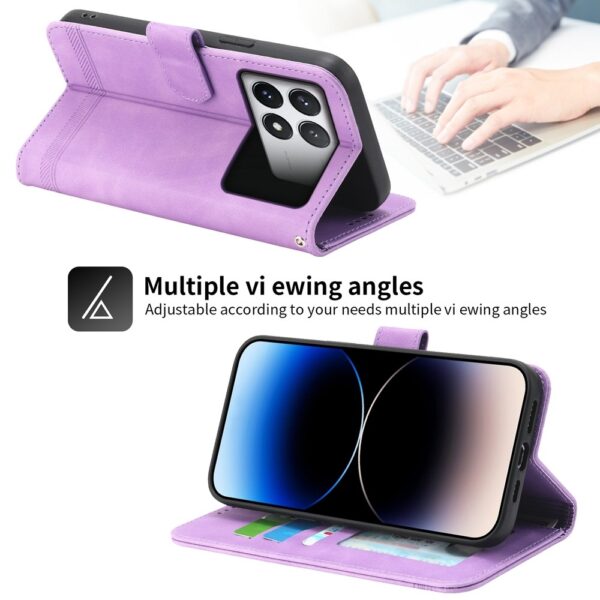 Tel1 Xiaomi Poco X6 Pro 5G Dierfeng Dream Line Θήκη Βιβλίο - Purple