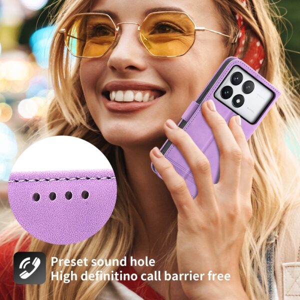 Tel1 Xiaomi Poco X6 Pro 5G Dierfeng Dream Line Θήκη Βιβλίο - Purple