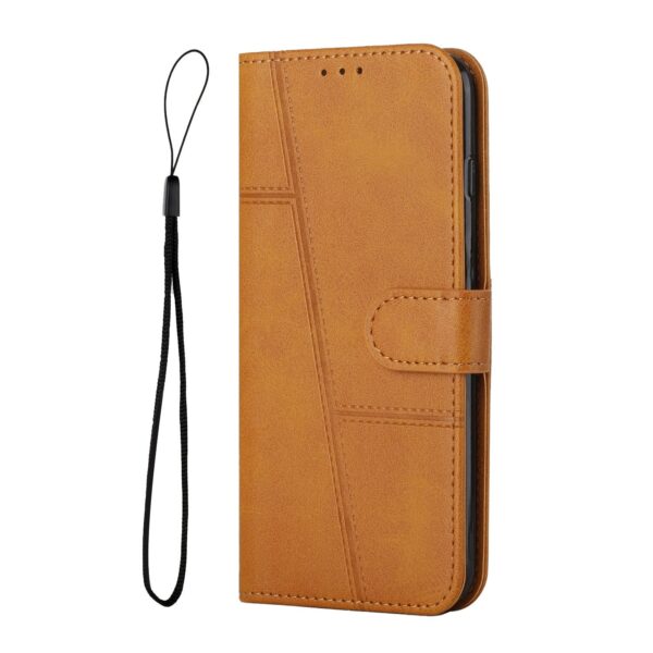 Tel1 Xiaomi Redmi Note 13 Pro Plus 5G Stitching Calf Texture Buckle Θήκη Βιβλίο - Brown
