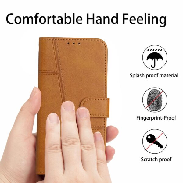 Tel1 Xiaomi Redmi Note 13 Pro Plus 5G Stitching Calf Texture Buckle Θήκη Βιβλίο - Brown