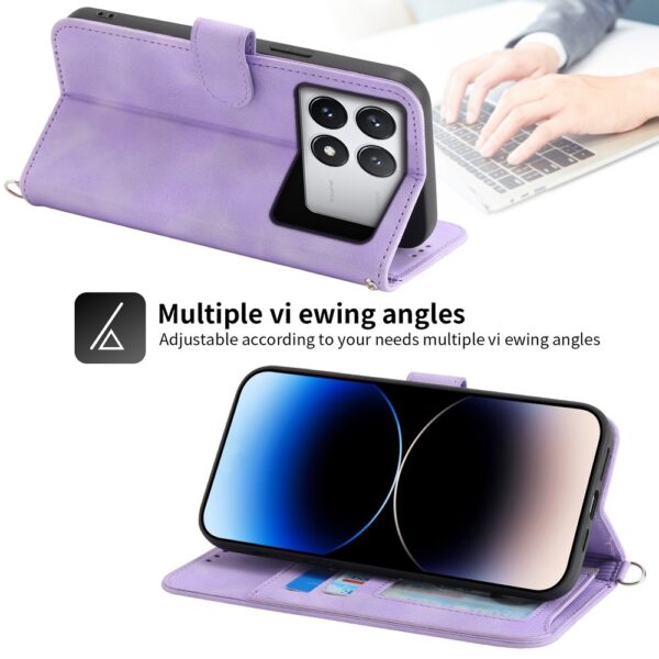 Tel1 Xiaomi Poco X6 Pro 5G Skin-Feel Flowers Embossed Θήκη Βιβλίο - Purple