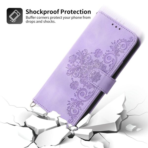 Tel1 Xiaomi Poco X6 Pro 5G Skin-Feel Flowers Embossed Θήκη Βιβλίο - Purple