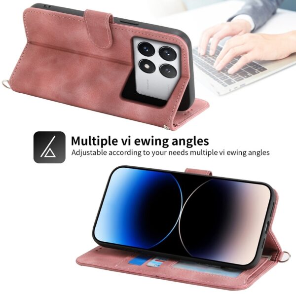 Tel1 Xiaomi Poco X6 Pro 5G Skin-Feel Flowers Embossed Θήκη Βιβλίο - Pink