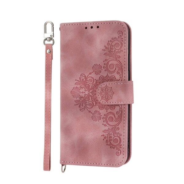 Tel1 Xiaomi Poco X6 Pro 5G Skin-Feel Flowers Embossed Θήκη Βιβλίο - Pink