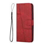 Tel1 Xiaomi Redmi Note 13 Pro Plus 5G Stitching Calf Texture Buckle Θήκη Βιβλίο - Red