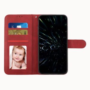 Tel1 Xiaomi Redmi Note 13 Pro Plus 5G Stitching Calf Texture Buckle Θήκη Βιβλίο - Red
