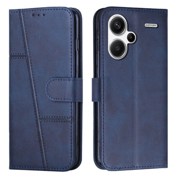 Tel1 Xiaomi Redmi Note 13 Pro Plus 5G Stitching Calf Texture Buckle Θήκη Βιβλίο - Blue