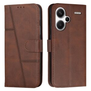 Tel1 Xiaomi Redmi Note 13 Pro Plus 5G Stitching Calf Texture Buckle Θήκη Βιβλίο - Brown