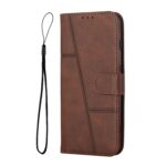 Tel1 Xiaomi Redmi Note 13 Pro Plus 5G Stitching Calf Texture Buckle Θήκη Βιβλίο - Brown