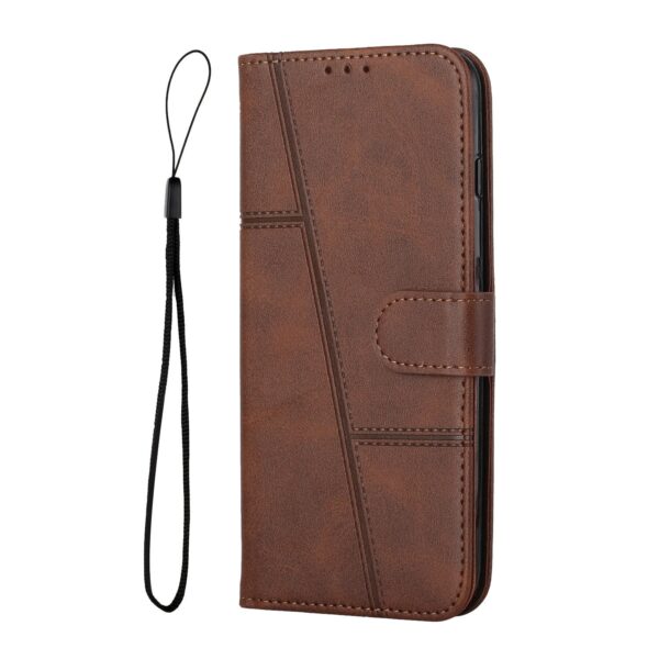 Tel1 Xiaomi Redmi Note 13 Pro Plus 5G Stitching Calf Texture Buckle Θήκη Βιβλίο - Brown