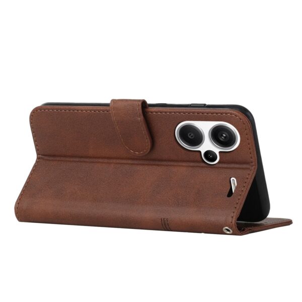 Tel1 Xiaomi Redmi Note 13 Pro Plus 5G Stitching Calf Texture Buckle Θήκη Βιβλίο - Brown