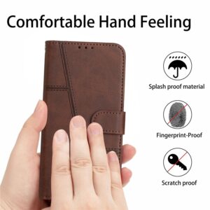 Tel1 Xiaomi Redmi Note 13 Pro Plus 5G Stitching Calf Texture Buckle Θήκη Βιβλίο - Brown