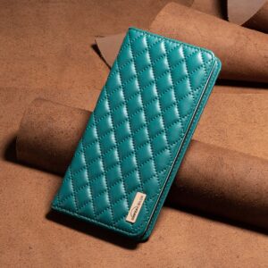 Tel1 Xiaomi Redmi Note 13 Pro Plus 5G Premium Diamond Lattice Magnetic Flip Θήκη Βιβλίο - Green