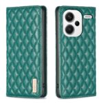 Tel1 Xiaomi Redmi Note 13 Pro Plus 5G Premium Diamond Lattice Magnetic Flip Θήκη Βιβλίο - Green