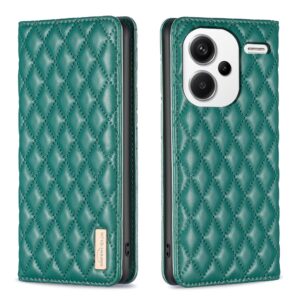 Tel1 Xiaomi Redmi Note 13 Pro Plus 5G Premium Diamond Lattice Magnetic Flip Θήκη Βιβλίο - Green