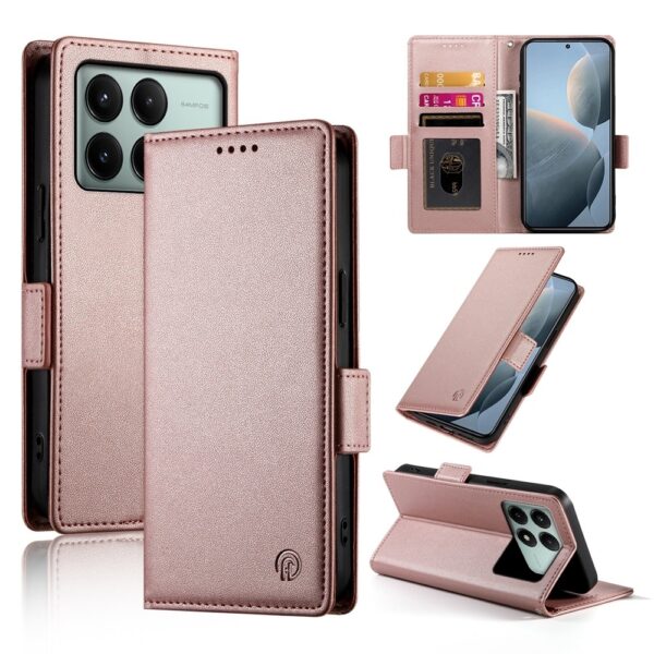 Tel1 Xiaomi Poco X6 Pro 5G Global Side Buckle Θήκη Βιβλίο - Pink