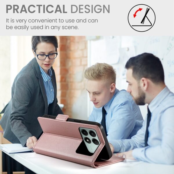 Tel1 Xiaomi Poco X6 Pro 5G Global Side Buckle Θήκη Βιβλίο - Pink