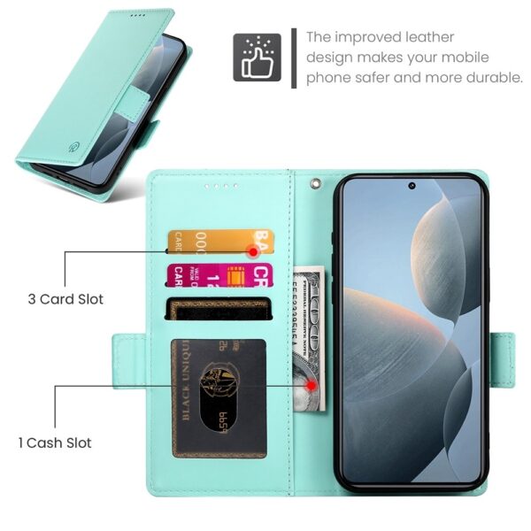 Tel1 Xiaomi Poco X6 Pro 5G Global Side Buckle Θήκη Βιβλίο - Mint Green
