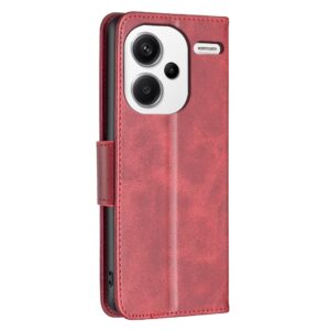 Tel1 Xiaomi Redmi Note 13 Pro Plus 5G Retro Lambskin Texture Pure Color Θήκη Βιβλίο - Red